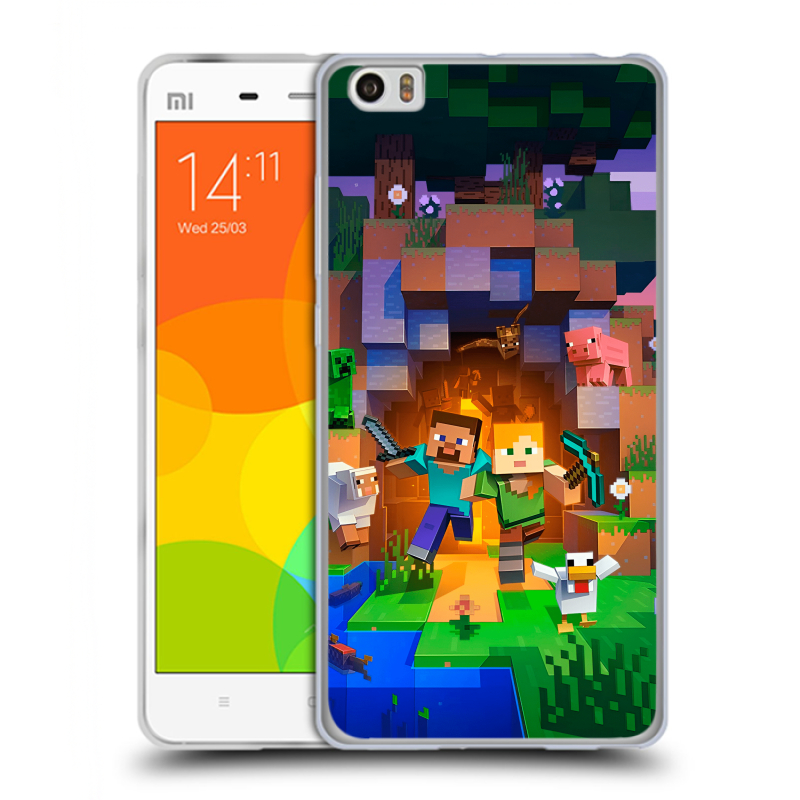 Силиконовый чехол на Xiaomi Mi Note с принтом Майнкрафт Minecraft Силиконовый чехол на Xiaomi Mi Note с принтом Майнкрафт Minecraft