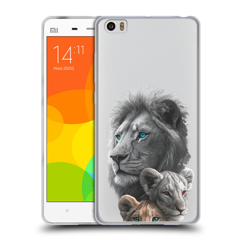 Пластиковый чехол на Xiaomi Mi Note с принтом Львы Пластиковый чехол на Xiaomi Mi Note с принтом Львы