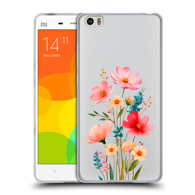 Силиконовый чехол на Xiaomi Mi Note с принтом Цветы Силиконовый чехол на Xiaomi Mi Note с принтом Цветы