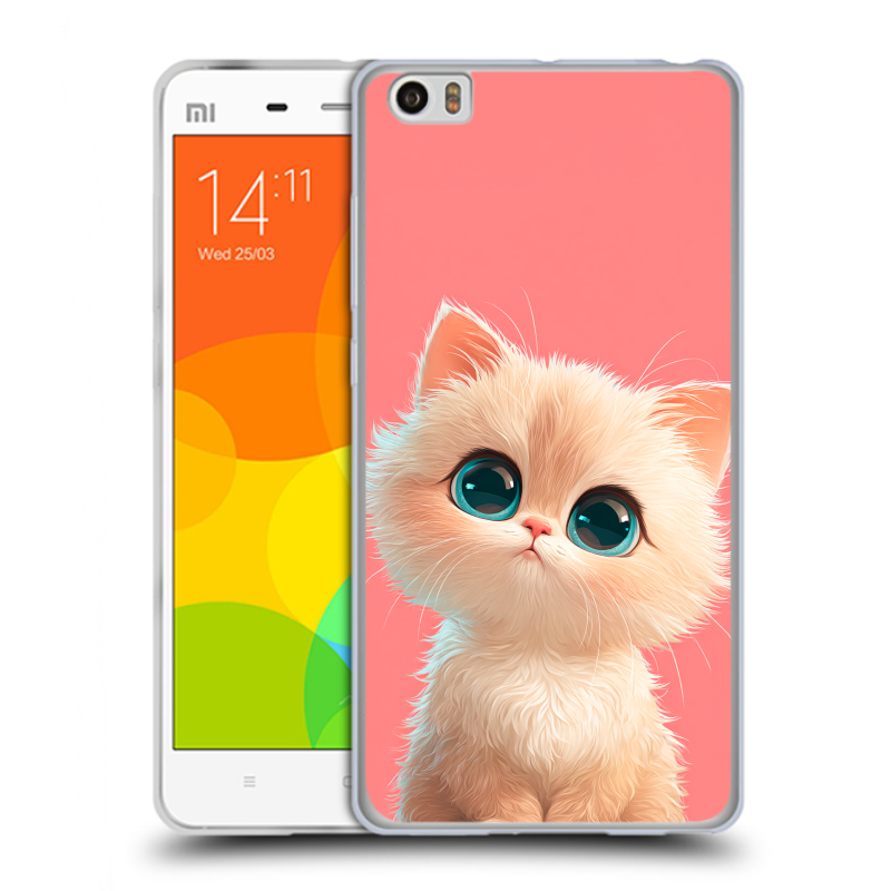 Пластиковый чехол на Xiaomi Mi Note с принтом Розовый котенок Пластиковый чехол на Xiaomi Mi Note с принтом Розовый котенок