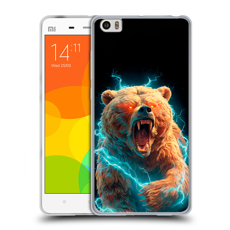 Силиконовый чехол на Xiaomi Mi Note с принтом Медведь Силиконовый чехол на Xiaomi Mi Note с принтом Медведь