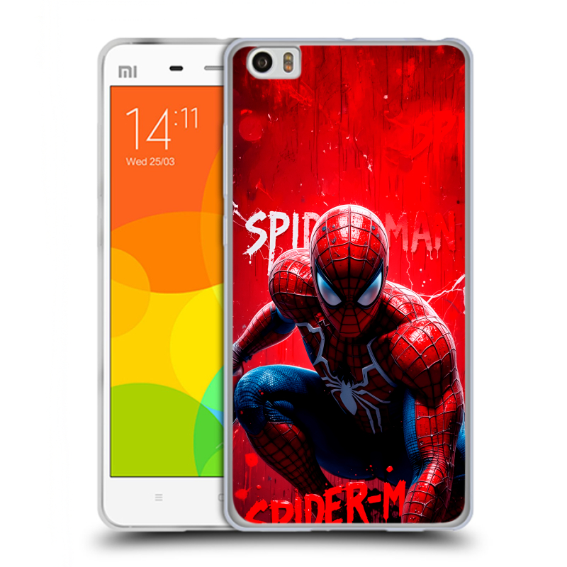Пластиковый чехол на Xiaomi Mi Note с принтом Spiderman Человек паук Пластиковый чехол на Xiaomi Mi Note с принтом Spiderman Человек паук