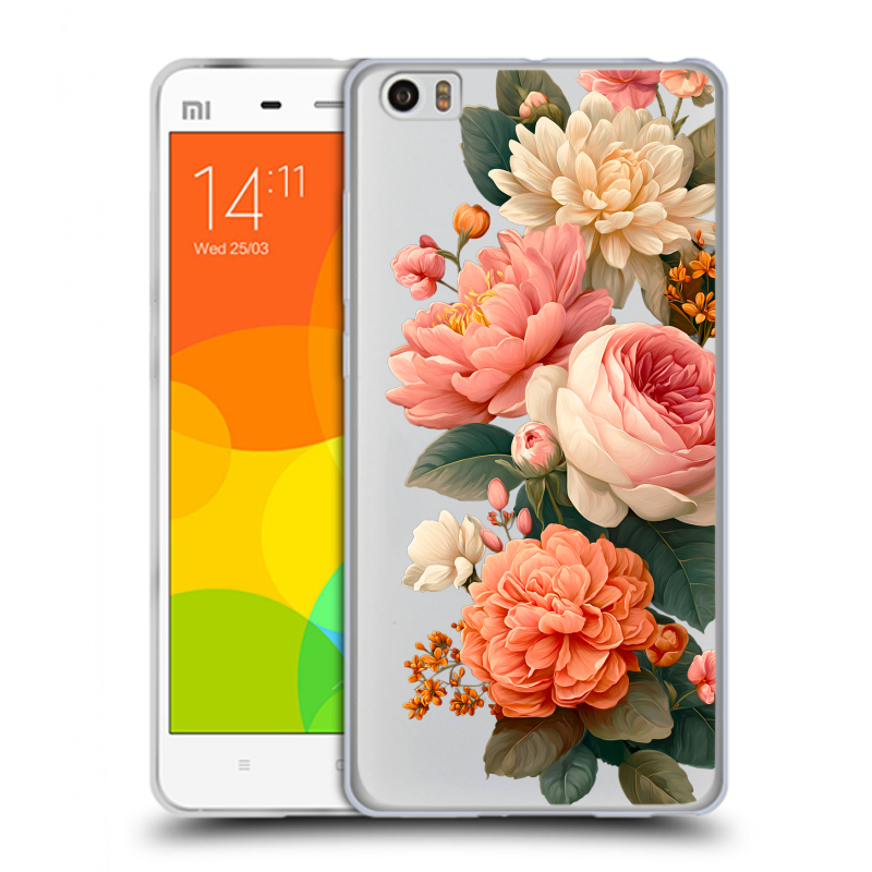 Пластиковый чехол на Xiaomi Mi Note с принтом цветы Пластиковый чехол на Xiaomi Mi Note с принтом цветы