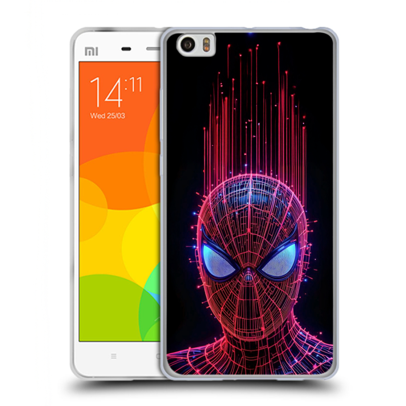 Силиконовый чехол на Xiaomi Mi Note с принтом Spiderman Человек паук Силиконовый чехол на Xiaomi Mi Note с принтом Spiderman Человек паук