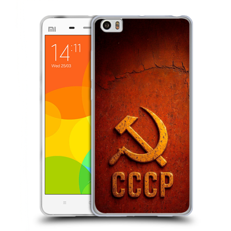 Пластиковый чехол на Xiaomi Mi Note с принтом Флаг Герб СССР Пластиковый чехол на Xiaomi Mi Note с принтом Флаг Герб СССР