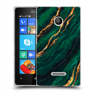 Пластиковый чехол на Microsoft Lumia 435 с принтом Мрамор зеленое золото Пластиковый чехол на Microsoft Lumia 435 с принтом Мрамор зеленое золото
