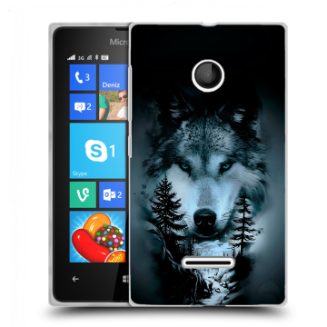 Пластиковый чехол на Microsoft Lumia 435 с принтом Лесной волк Пластиковый чехол на Microsoft Lumia 435 с принтом Лесной волк