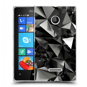 Пластиковый чехол на Microsoft Lumia 435 с принтом Черные кристаллы Пластиковый чехол на Microsoft Lumia 435 с принтом Черные кристаллы