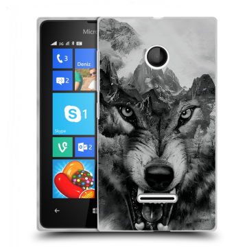 Пластиковый чехол на Microsoft Lumia 435 с принтом Волк Пластиковый чехол на Microsoft Lumia 435 с принтом Волк