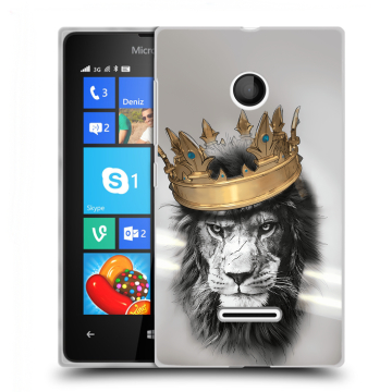 Пластиковый чехол на Microsoft Lumia 435 с принтом Лев с короной Пластиковый чехол на Microsoft Lumia 435 с принтом Лев с короной