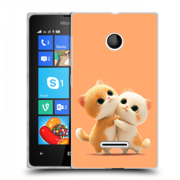 Пластиковый чехол на Microsoft Lumia 435 с принтом Милые котики Пластиковый чехол на Microsoft Lumia 435 с принтом Милые котики