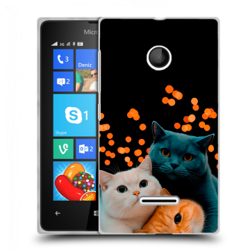 Пластиковый чехол на Microsoft Lumia 435 с принтом Кошки Пластиковый чехол на Microsoft Lumia 435 с принтом Кошки