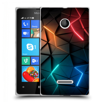 Пластиковый чехол на Microsoft Lumia 435 с принтом Абстракция неон