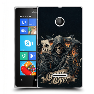 Пластиковый чехол на Microsoft Lumia 435 с принтом Скелет карты