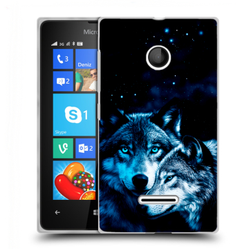 Пластиковый чехол на Microsoft Lumia 435 с принтом Волки Пластиковый чехол на Microsoft Lumia 435 с принтом Волки