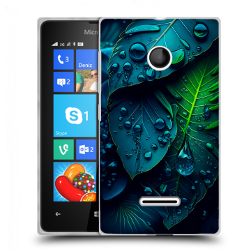 Пластиковый чехол на Microsoft Lumia 435 с принтом Листья