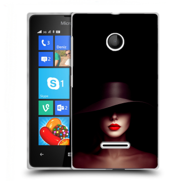 Пластиковый чехол на Microsoft Lumia 435 с принтом Девушка в шляпе Пластиковый чехол на Microsoft Lumia 435 с принтом Девушка в шляпе