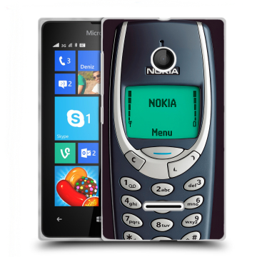 Пластиковый чехол на Microsoft Lumia 435 с принтом Старый телефон