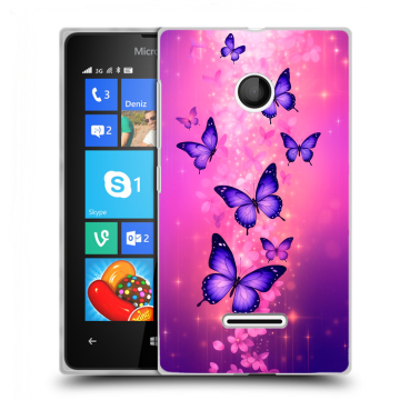 Пластиковый чехол на Microsoft Lumia 435 с принтом Бабочки Пластиковый чехол на Microsoft Lumia 435 с принтом Бабочки