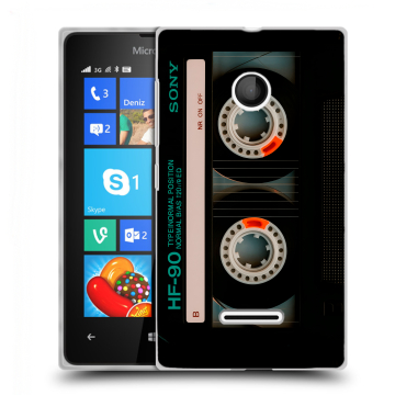 Пластиковый чехол на Microsoft Lumia 435 с принтом Кассета Пластиковый чехол на Microsoft Lumia 435 с принтом Кассета