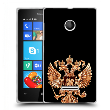 Пластиковый чехол на Microsoft Lumia 435 с принтом Герб России золотой
