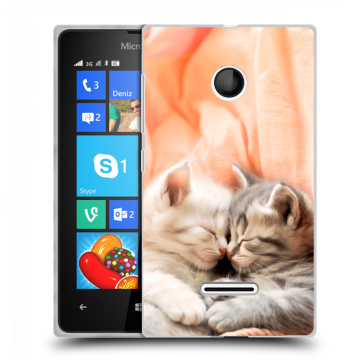 Пластиковый чехол на Microsoft Lumia 435 с принтом Котята Пластиковый чехол на Microsoft Lumia 435 с принтом Котята