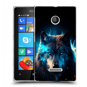 Пластиковый чехол на Microsoft Lumia 435 с принтом Волк ночной Пластиковый чехол на Microsoft Lumia 435 с принтом Волк ночной