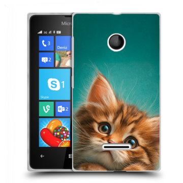 Пластиковый чехол на Microsoft Lumia 435 с принтом котенок Пластиковый чехол на Microsoft Lumia 435 с принтом котенок