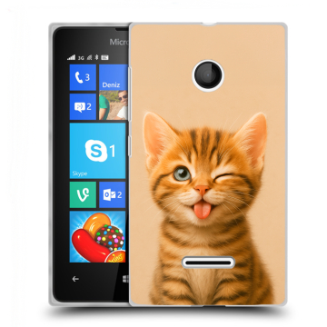 Пластиковый чехол на Microsoft Lumia 435 с принтом котенок Пластиковый чехол на Microsoft Lumia 435 с принтом котенок