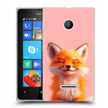 Пластиковый чехол на Microsoft Lumia 435 с принтом милая лиса Пластиковый чехол на Microsoft Lumia 435 с принтом милая лиса