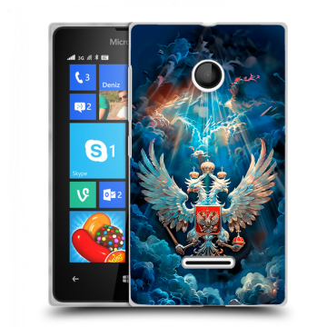 Пластиковый чехол на Microsoft Lumia 435 с принтом Герб флаг России Пластиковый чехол на Microsoft Lumia 435 с принтом Герб флаг России