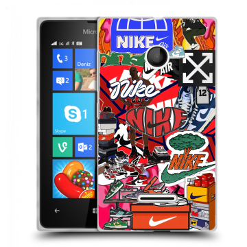 Пластиковый чехол на Microsoft Lumia 435 с принтом Найк Nike яркий Пластиковый чехол на Microsoft Lumia 435 с принтом Найк Nike яркий