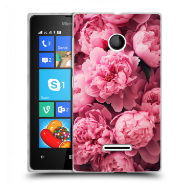 Пластиковый чехол на Microsoft Lumia 435 с принтом цветы пионы Пластиковый чехол на Microsoft Lumia 435 с принтом цветы пионы
