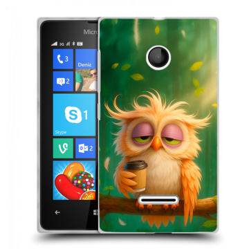 Пластиковый чехол на Microsoft Lumia 435 с принтом сова Пластиковый чехол на Microsoft Lumia 435 с принтом сова