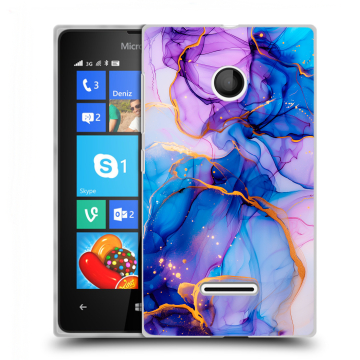 Пластиковый чехол на Microsoft Lumia 435 с принтом синий мрамор Пластиковый чехол на Microsoft Lumia 435 с принтом синий мрамор