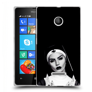 Пластиковый чехол на Microsoft Lumia 435 с принтом монашка Пластиковый чехол на Microsoft Lumia 435 с принтом монашка