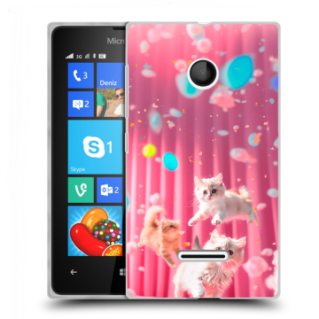 Пластиковый чехол на Microsoft Lumia 435 с принтом милые котики