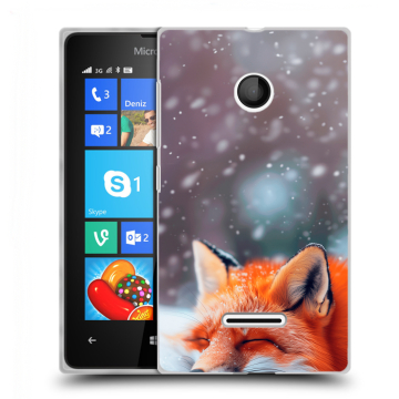 Пластиковый чехол на Microsoft Lumia 435 с принтом лиса Пластиковый чехол на Microsoft Lumia 435 с принтом лиса