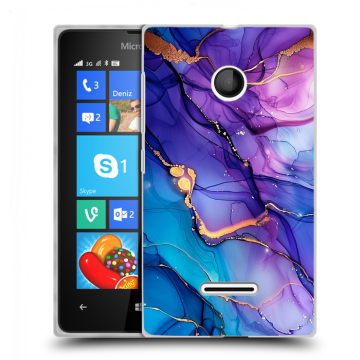 Пластиковый чехол на Microsoft Lumia 435 с принтом синий мрамор Пластиковый чехол на Microsoft Lumia 435 с принтом синий мрамор