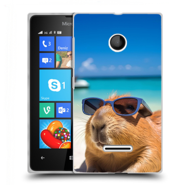 Пластиковый чехол на Microsoft Lumia 435 с принтом Капибара Пластиковый чехол на Microsoft Lumia 435 с принтом Капибара