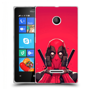 Пластиковый чехол на Microsoft Lumia 435 с принтом Дедпул Deadpool Пластиковый чехол на Microsoft Lumia 435 с принтом Дедпул Deadpool
