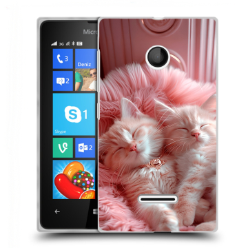 Пластиковый чехол на Microsoft Lumia 435 с принтом котята котики