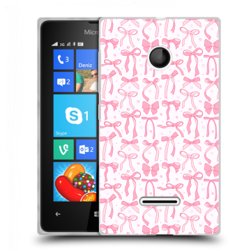 Пластиковый чехол на Microsoft Lumia 435 с принтом Розовые бантики Пластиковый чехол на Microsoft Lumia 435 с принтом Розовые бантики