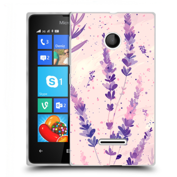 Пластиковый чехол на Microsoft Lumia 435 с принтом цветы лаванда Пластиковый чехол на Microsoft Lumia 435 с принтом цветы лаванда