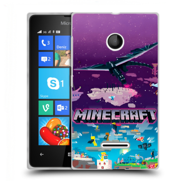 Пластиковый чехол на Microsoft Lumia 435 с принтом Майнкрафт Minecraft Пластиковый чехол на Microsoft Lumia 435 с принтом Майнкрафт Minecraft