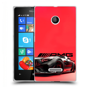 Пластиковый чехол на Microsoft Lumia 435 с принтом Мерседес Mercedes AMG