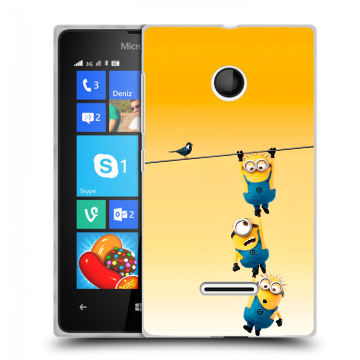 Пластиковый чехол на Microsoft Lumia 435 с принтом Миньоны Пластиковый чехол на Microsoft Lumia 435 с принтом Миньоны