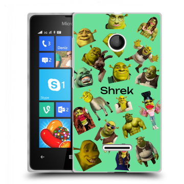 Пластиковый чехол на Microsoft Lumia 435 с принтом Шрек Shrek