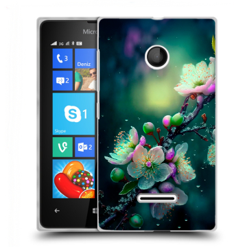 Пластиковый чехол на Microsoft Lumia 435 с принтом Цветы и мрамор Пластиковый чехол на Microsoft Lumia 435 с принтом Цветы и мрамор