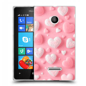 Пластиковый чехол на Microsoft Lumia 435 с принтом Сердечки Пластиковый чехол на Microsoft Lumia 435 с принтом Сердечки